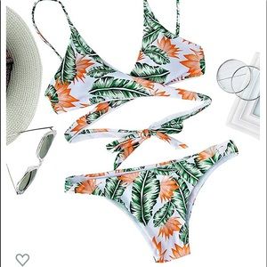 Criss cross bikini padded